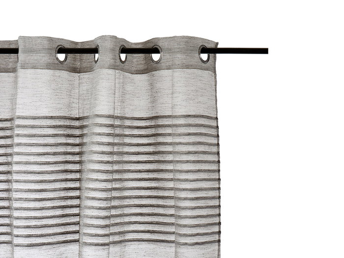 Giftdecor Rideau à plis rayé gris foncé 26 x 42 x 5 cm, ouvert 140 x 260 x 1 cm, 100% polyester (Set de 6)