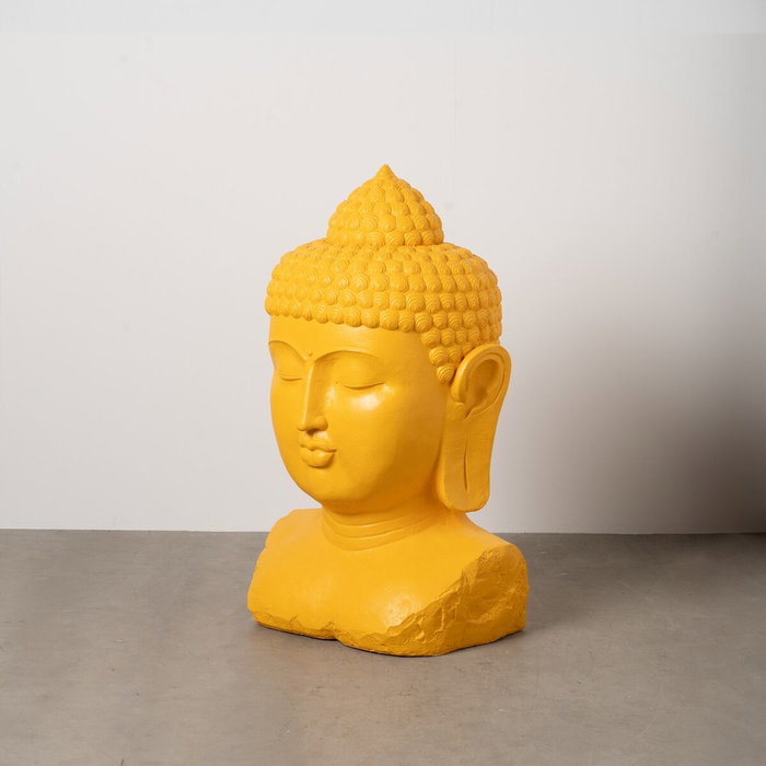 Sculpture Jaune Résine Buda 60,5 x 56 x 108 cm Sculpture Jaune Résine Buda 60,5 x 56 x 108 cm