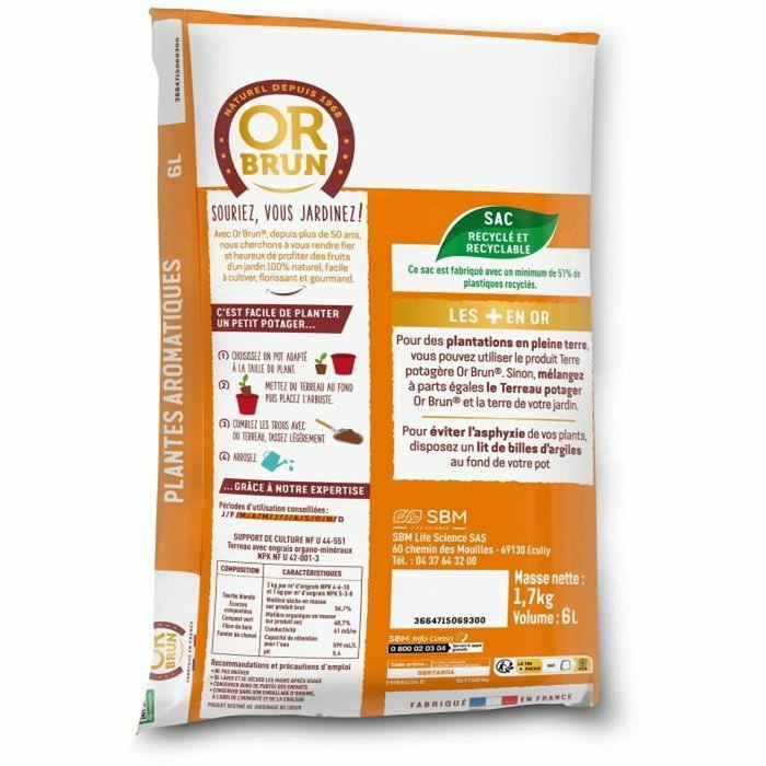 Or Brun Terreau potager & Plantes aromatiques - 6L