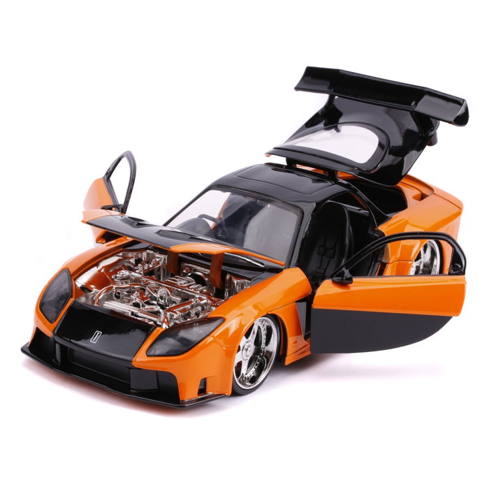 Jada Fast & Furious Mazda RX-7 1:24, Orange / Noir Jada Fast & Furious Mazda RX-7 1:24, Orange / Noir