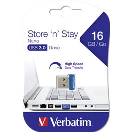 Verbatim Store 'n' Stay Nano 16 Go USB 3.0 Bleu