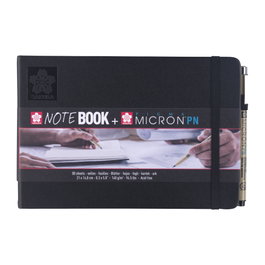 Sakura Carnet de croquis noir, papier crème 140 g, 80 pages + Pigma Micron PN noir