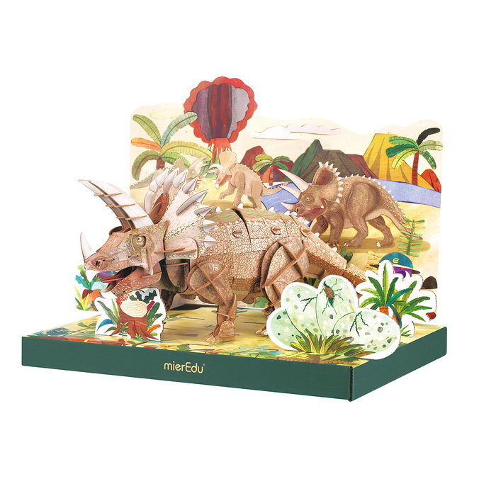 Mieredu Puzzle Éducatif 3D et Anatomique Dinosaure Triceratops à Construire - Jouet Créatif pour Enfants Dès 8 Ans - Modèle Me4242