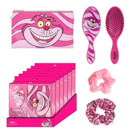 Cerdá Set beauté Cheshire Alice au Pays des Merveilles Disney - Nécessaire, brosse à cheveux et élastiques