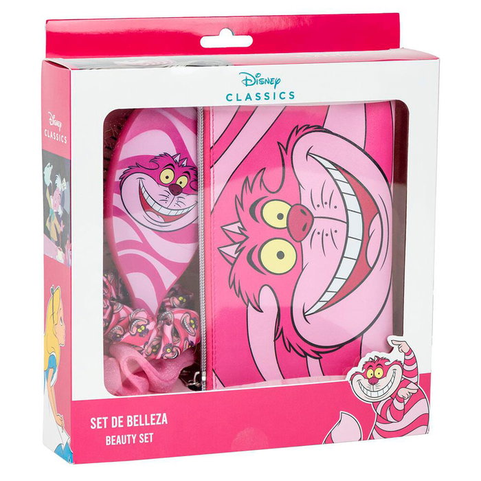 Cerdá Set beauté Cheshire Alice au Pays des Merveilles Disney - Nécessaire, brosse à cheveux et élastiques