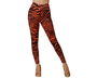 Flour Leggings Naranja Con Franjas Negras pour Adultes - Bas de survêtement à rayures noires pour déguisement, Carnaval, Fête néon, Conflit