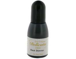 Tsukineko DELICATA Recharge d'encre Noir Métallique Brillant 15ml