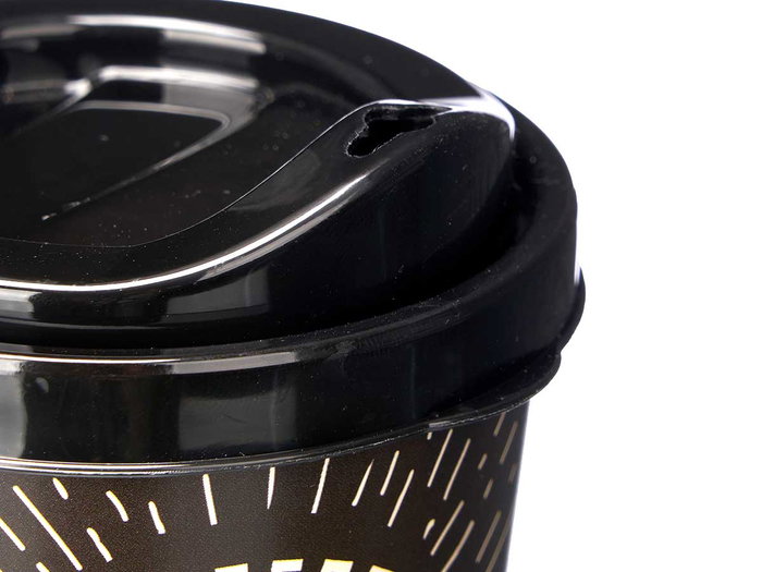 Leknes Verre en Plastique Noir avec Couvercle 650 ml 9,5x17x9,5 cm (Set de 24)