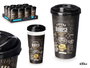 Leknes Verre en Plastique Noir avec Couvercle 650 ml 9,5x17x9,5 cm (Set de 24)