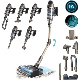 Cecotec Conga Rockstar RX90 AI AquaPet Flex - Aspirateur balai 350 AW, 100 min d'autonomie, 180 m², Or