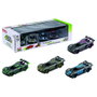 Carrera - Blister de 4 voitures miniatures Hypercars Pull Back - Jouet à friction - Échelle 1:43 - Pour enfants à partir de 3 ans