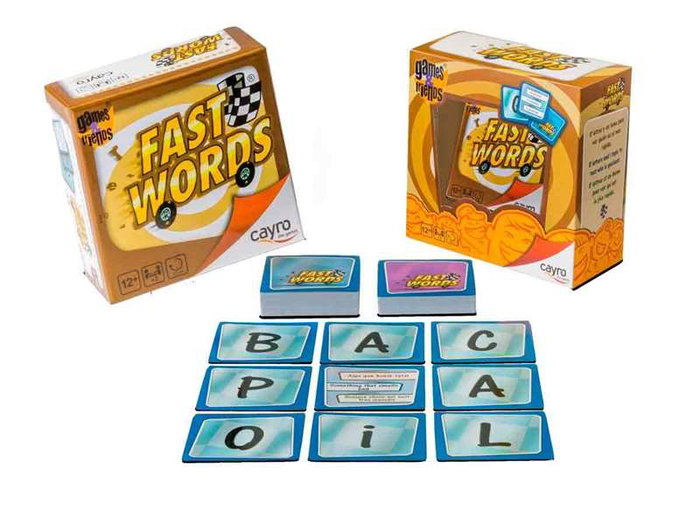 Cayro Fast Words - Jeu de société de rapidité pour former des mots le plus vite possible - Version multilingue (Espagnol, Anglais, Français, Italien, Portugais, Allemand)