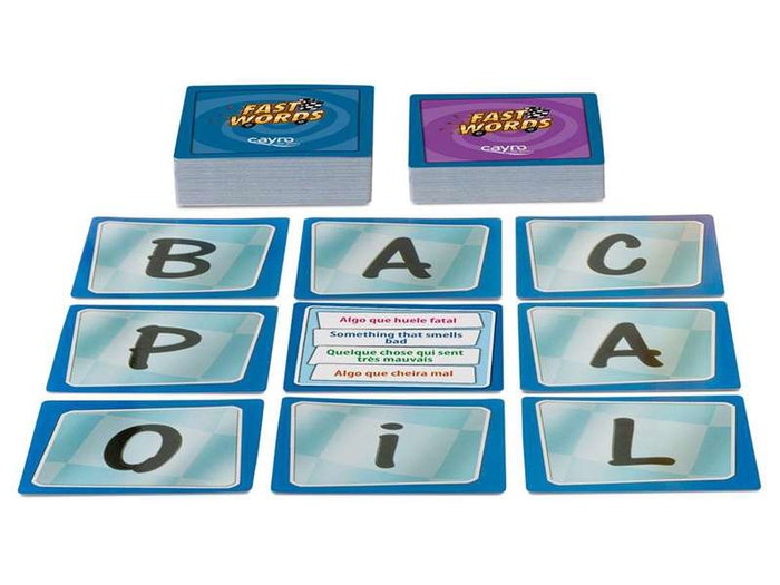 Cayro Fast Words - Jeu de société de rapidité pour former des mots le plus vite possible - Version multilingue (Espagnol, Anglais, Français, Italien, Portugais, Allemand)