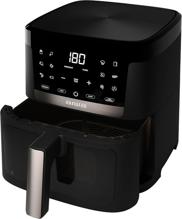 Aiwa Freidora à Air Chukuma 1800 W 7 L, Friteuse Digitale sans Huile, 12 Programmes, AutoClean, Noir