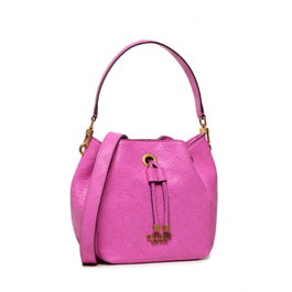 Guess Sac à main Zanelle en cuir synthétique et textile, rose vif, PA849201, pour femme, 20.5 x 16/27.5 x 13.5 cm