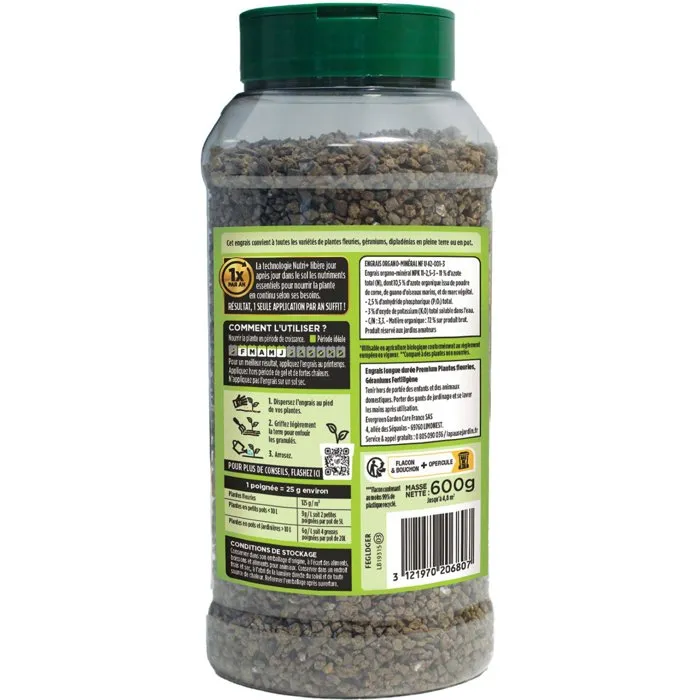 Fertiligene Engrais longue durée premium plantes fleuries géraniums 600 g