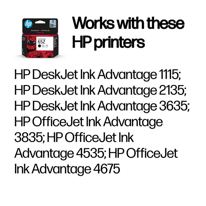 HP Cartouche d'encre originale Advantage 652 Noir - Haute qualité, pour impressions quotidiennes et photos HP Cartouche d'encre originale Advantage 652 Noir - Haute qualité, pour impressions quotidiennes et photos