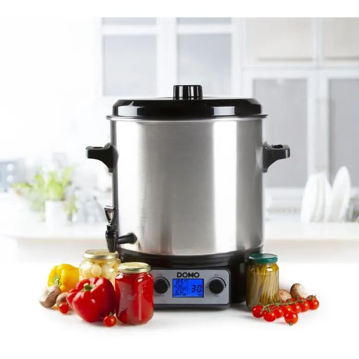 DOMO Stérilisateur de bocaux DO42325PC - 27 litres, 2000 W, en acier inoxydable, pour 14 à 18 bocaux