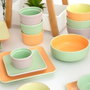 Quid Vitamina Plateau Carré en Porcelaine Bicolore 21x21 cm (24 Unités)