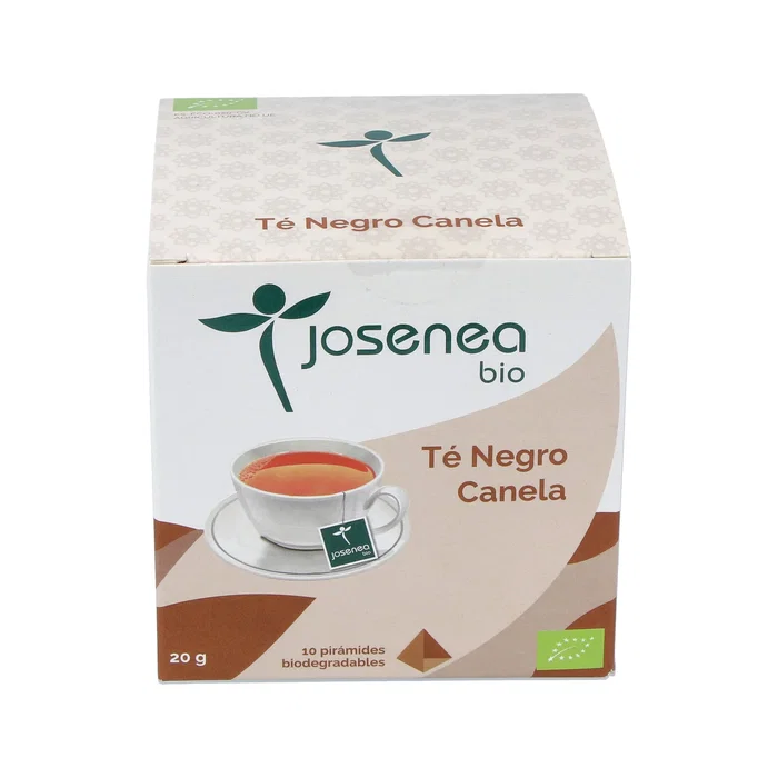 JOSENEA Thé noir cannelle 10 pyramides en sachets individuels bio JOSENEA Thé noir cannelle 10 pyramides en sachets individuels bio