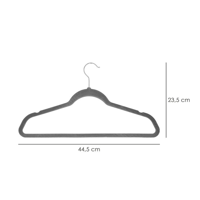 ORYX Percha Oryx Terciopelo 445 mm (Pack 10p)