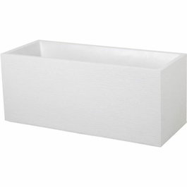 EDA Bac à plantes Graphit - 98 litres - 99.5 x 39 x 43 cm - Blanc Cérusé - Pour terrasse, patio ou jardin