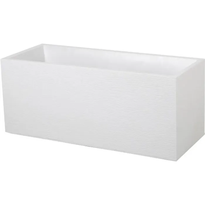 EDA Bac à plantes Graphit - 98 litres - 99.5 x 39 x 43 cm - Blanc Cérusé - Pour terrasse, patio ou jardin EDA Bac à plantes Graphit - 98 litres - 99.5 x 39 x 43 cm - Blanc Cérusé - Pour terrasse, patio ou jardin