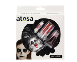 Atosa Kit de maquillage Halloween avec ombre, crayon et tube design fantôme enfant