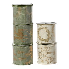 Decoris Ruban en polyester avec motifs de Noël assortis, 6,3 x 270 cm