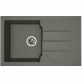 Stradour Aloa Evier de cuisine 1 bac + 1 égouttoir réversible - Gris béton - 81 x 50 cm