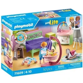 PLAYMOBIL 71609 - Maison d'architecte My Life : Chambre de parents avec berceau suspendu, 50 pièces, Jouet à partir de 4 ans