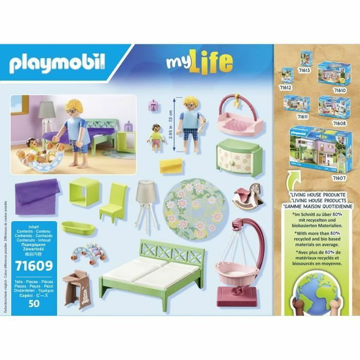 Playmobil Chambre de parents avec berceau suspendu, 50 pièces