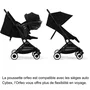 Cybex Poussette Orfeo - Ultra compacte et confortable, 4 roues, Magic Black - Pliable d'une main, pour voyage en avion, jusqu'à 4 ans (22 kg)