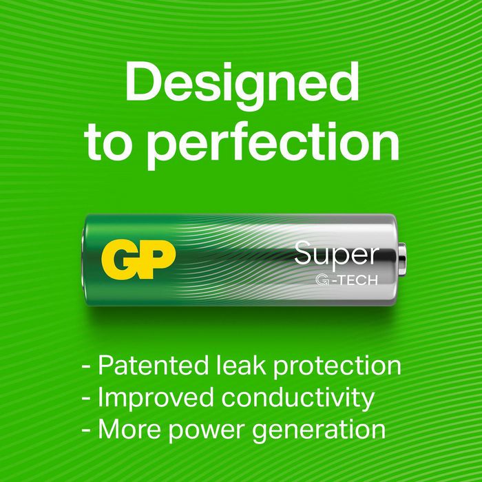 GP Batteries Super Alkaline AAA 24A/LR03, paquet de 20, technologie G-Tech anti-fuites, autonomie 10 ans