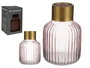 GIFTDECOR JARRON CRISTAL RAYAS ORO PEQUEÑO ROSA