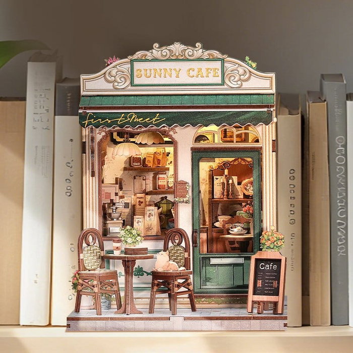 Figurine Model Kit Miniature House Sunny Cafe 20 x 16 cm