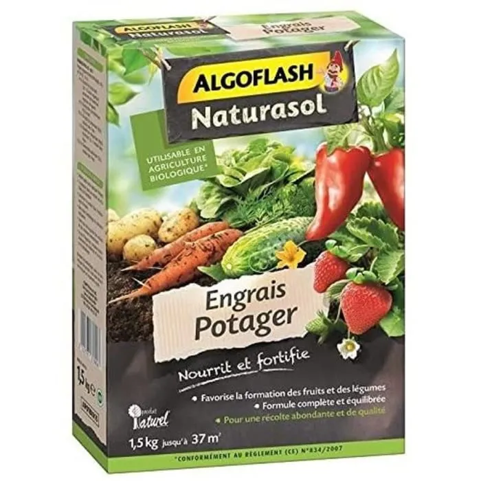 Algoflash Naturasol Engrais Potager Universel en Granulés - Utilisable en Agriculture Biologique (AB) - 1,5 kg