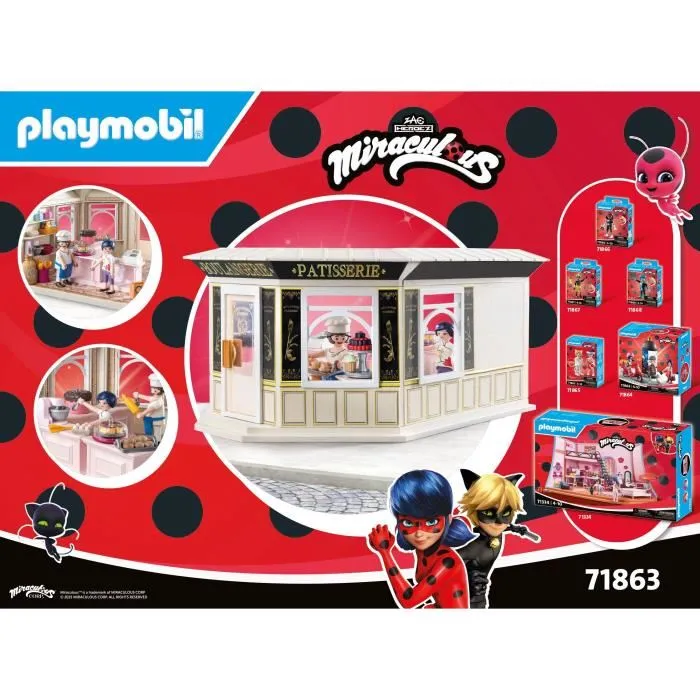 Playmobil 71863 - Boulangerie Dupain Cheng, Figurine Miraculous, 93 Pièces, Jeu de Construction dès 4 Ans