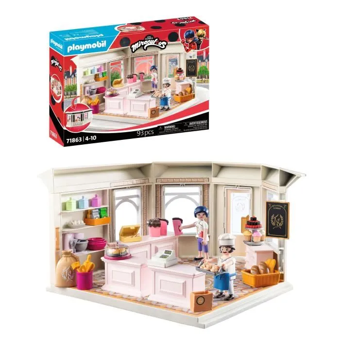 Playmobil 71863 - Boulangerie Dupain Cheng, Figurine Miraculous, 93 Pièces, Jeu de Construction dès 4 Ans