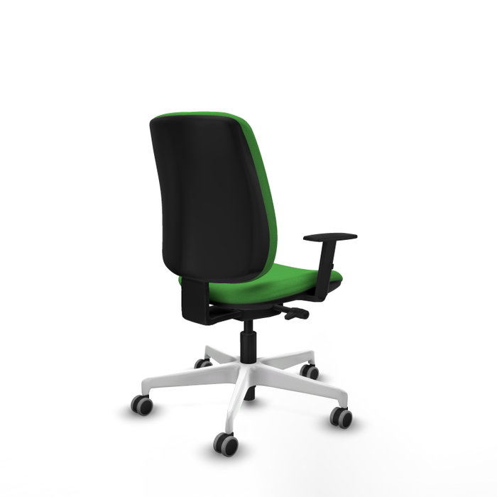 PIQUERAS Y CRESPO Chaise Alares Synchrone/Traslack Tissu Vert Structure Polyamide Blanc Accoudoir 1D Sans Appui-tête Roulettes 65mm PIQUERAS Y CRESPO Chaise Alares Synchrone/Traslack Tissu Vert Structure Polyamide Blanc Accoudoir 1D Sans Appui-tête Roulettes 65mm