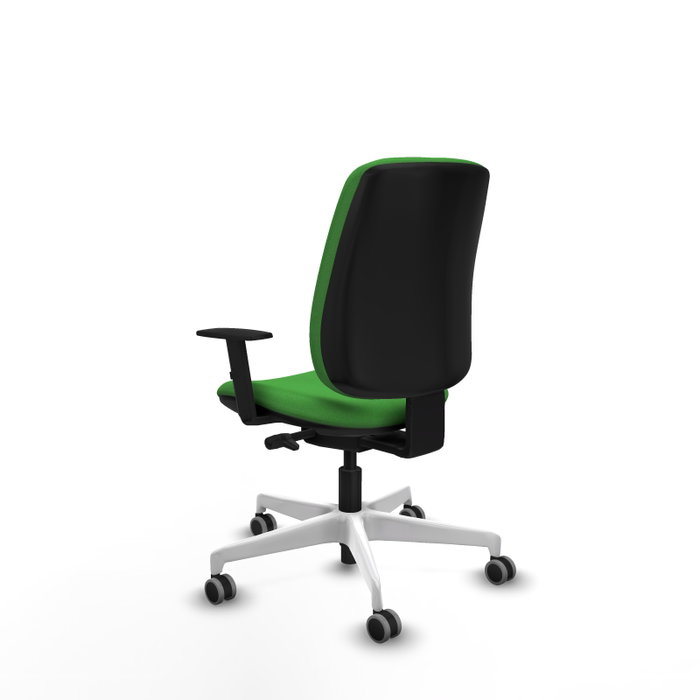 PIQUERAS Y CRESPO Chaise Alares Synchrone/Traslack Tissu Vert Structure Polyamide Blanc Accoudoir 1D Sans Appui-tête Roulettes 65mm PIQUERAS Y CRESPO Chaise Alares Synchrone/Traslack Tissu Vert Structure Polyamide Blanc Accoudoir 1D Sans Appui-tête Roulettes 65mm
