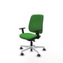 PIQUERAS Y CRESPO Chaise Alares Synchrone/Traslack Tissu Vert Structure Polyamide Blanc Accoudoir 1D Sans Appui-tête Roulettes 65mm
