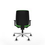 PIQUERAS Y CRESPO Chaise Alares Synchrone/Traslack Tissu Vert Structure Polyamide Blanc Accoudoir 1D Sans Appui-tête Roulettes 65mm