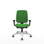 PIQUERAS Y CRESPO Chaise Alares Synchrone/Traslack Tissu Vert Structure Polyamide Blanc Accoudoir 1D Sans Appui-tête Roulettes 65mm