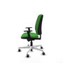 PIQUERAS Y CRESPO Chaise Alares Synchrone/Traslack Tissu Vert Structure Polyamide Blanc Accoudoir 1D Sans Appui-tête Roulettes 65mm