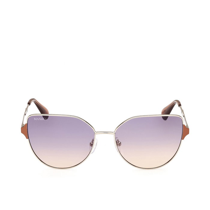 Max & Co Lunettes de soleil MO0082 32Z Femme Cat-eye Monture Dorée Verres Violet Miroir Dégradé Max & Co Lunettes de soleil MO0082 32Z Femme Cat-eye Monture Dorée Verres Violet Miroir Dégradé