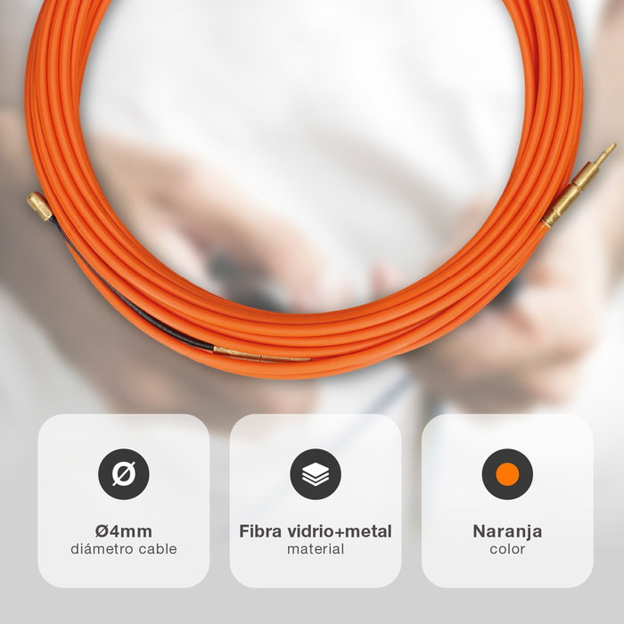 GSC Evolution Guía pasacables fibre de verre + métal 4mm 10M Orange GSC Evolution Guía pasacables fibre de verre + métal 4mm 10M Orange