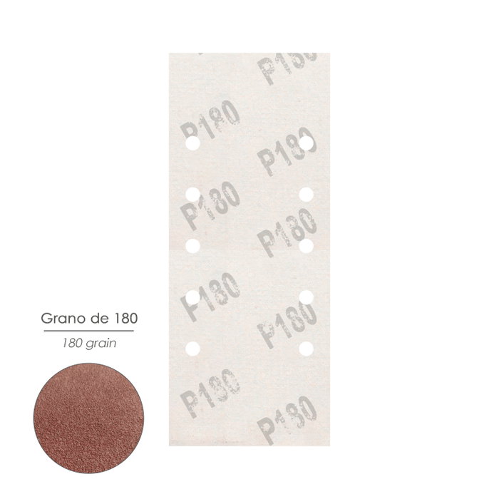 WOLFPACK LINEA PROFESIONAL Disques de ponçage rectangulaires Velcro 115x280 mm Grain 180, Lot de 10