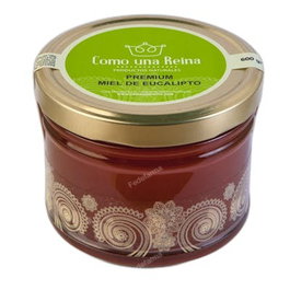 COMO UNA REINA Miel d'eucalyptus en pot en verre premium 600 g