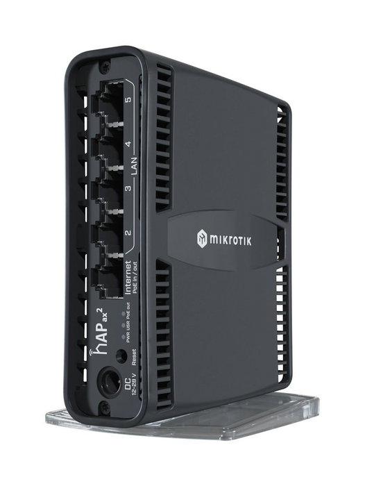 MikroTik hAP ax² - Routeur Wi-Fi 6 (802.11ax) Dual-Band 2.4 & 5 GHz, Quad-Core 864 MHz, 1 Go RAM, 5 Ports Gigabit Ethernet, WPA3 - Point d'accès domestique